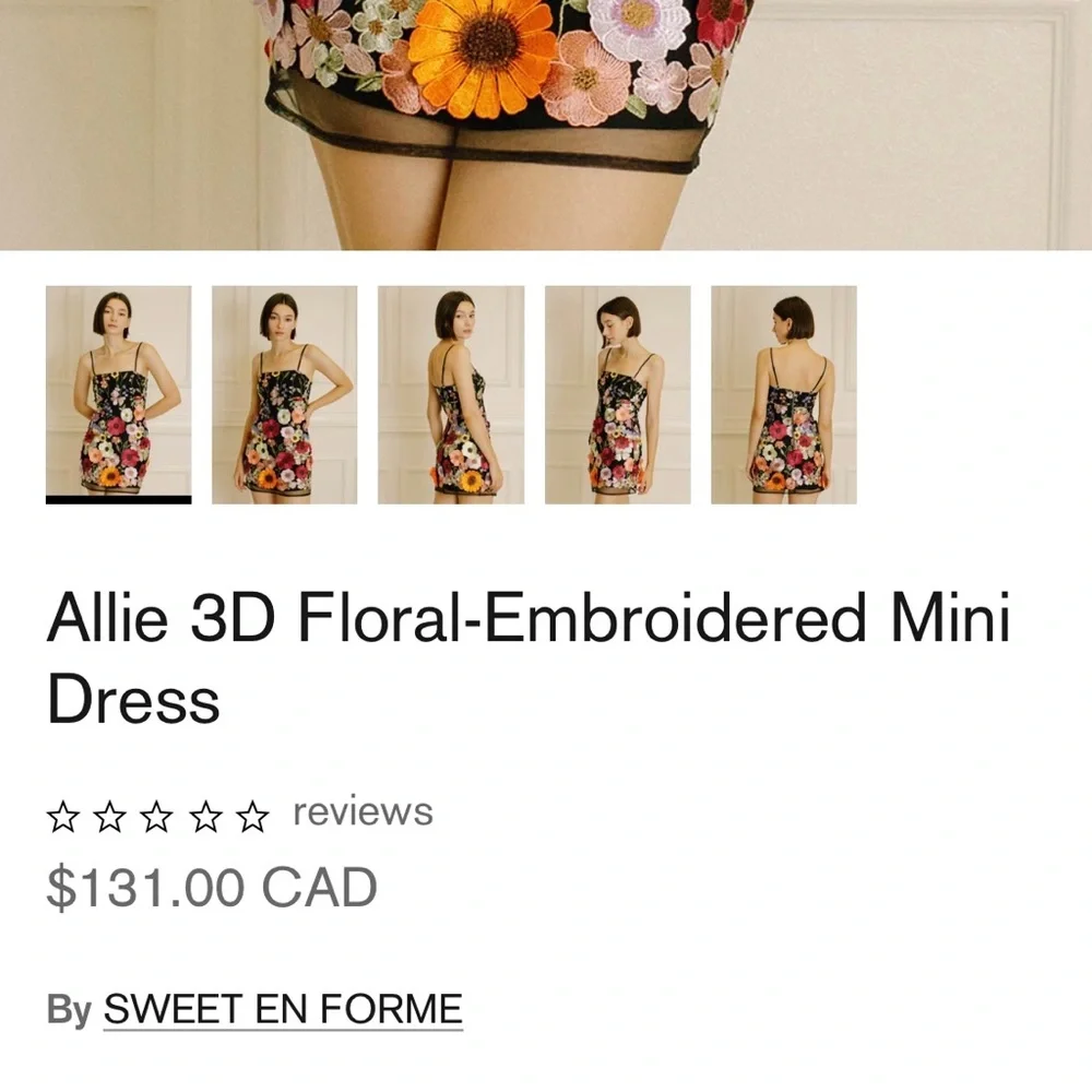 Allie 3D Floral-Embroidered Mini Dress - Picture 4 of 5
